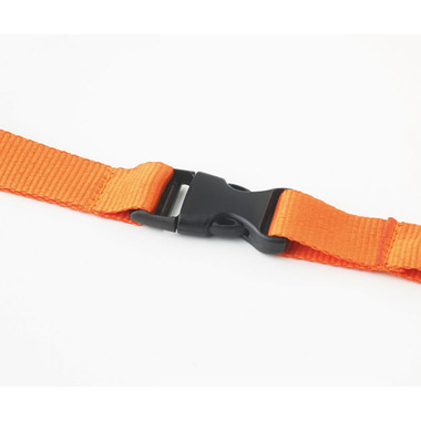 Lanyard da collo con moschettone e funzione antistrozzo colore arancio