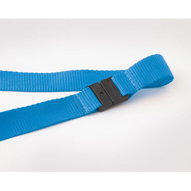 Lanyard da collo con moschettone e funzione antistrozzo colore turchese