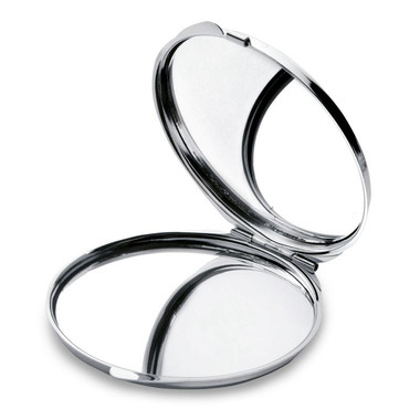 Specchietto con riflesso reale e ingrandito richiudibile colore argento lucido