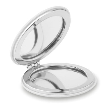 Specchietto rotondo in PU con chiusura magnetica colore bianco MO9008-06