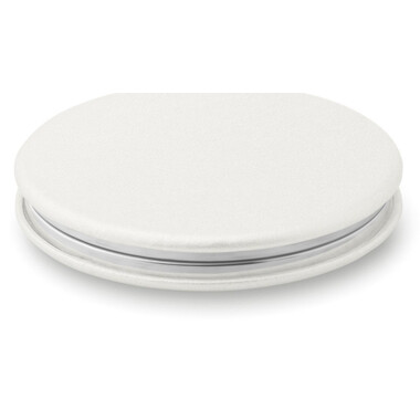 Specchietto rotondo in PU con chiusura magnetica colore bianco