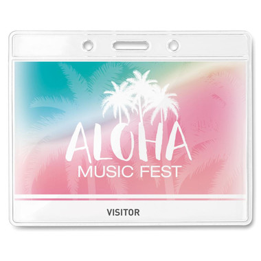 Porta badge trasparente 10x8cm colore trasparente