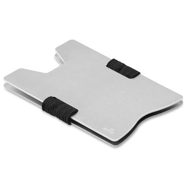 Porta carte di credito RFID in alluminio colore argento MO9437-14