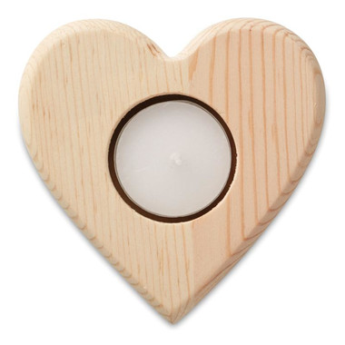 Porta tea light in legno a forma di cuore colore legno MO9377-40