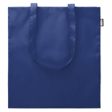 Shopper in plastica riciclata da bottiglie con manici lunghi colore blu MO9441-04