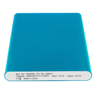 Powerbank in alluminio 4.000mAh - colore Blu chiaro