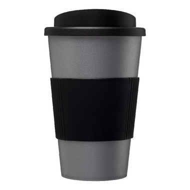 Tazza termica Americano® da 350 ml con grip - colore Argento/Nero