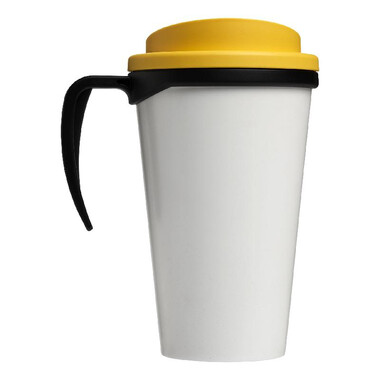 Tazza termica Brite-Americano® grande da 350 ml - colore Nero/Giallo