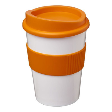 Tazza Americano® medio da 300 ml con grip - colore Bianco/Arancio