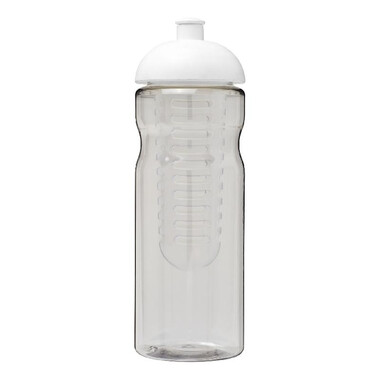 Borraccia sportiva H2O Base® con coperchio a cupola - colore Trasparente/Bianco
