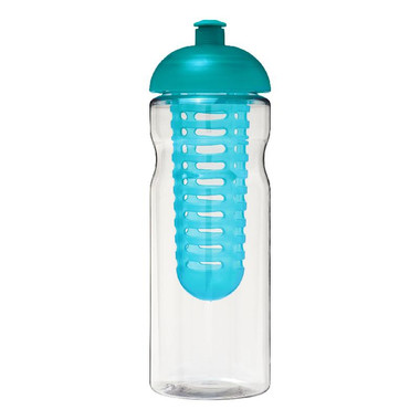Borraccia sportiva H2O Base® con coperchio a cupola - colore Trasparente/Azzurro Acqua