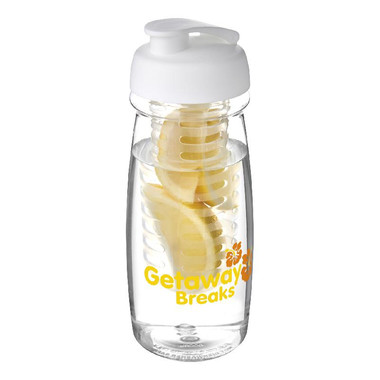 Borraccia sportiva H2O Pulse® da 600 ml con infusore - colore Trasparente/Bianco