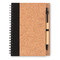 Notebook in sughero con penna e fogli riciclati colore nero MO9859-03