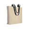 Shopper 220g con manici lunghi colorati colore nero