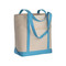 Shopper in cotone con tasca frontale colore celeste