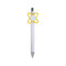 Penna in plastica bianca con spinner  colore giallo