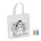 Mini borsa shopper da colorare con 5 pennarelli colore bianco MO8922-06