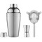 Set cocktail con shaker misurino e filtro in acciaio colore argento lucido KC4298-17