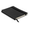 Notebook a righe in PU A5 con 80 pagine e tasca sul retro colore nero MO9108-03