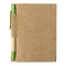 Quaderno in cartone riciclato e penna blu ecologica colore lime MO7626-48