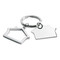 Doppio portachiavi in metallo a forma di casa colore argento lucido KC6486-17
