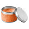 Candela profumata in confezione di latta colore arancio IT2873-10