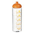Borraccia sportiva H2O Vibe con coperchio a cupola - colore Trasparente/Arancio