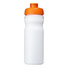 Borraccia sportiva Baseline® Plus da 650 ml con coperchio a scatto - colore Bianco/Arancio