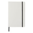 Blocco note bianco A5 con elastico colorato - colore Bianco/Nero
