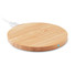 Caricatore wireless rotondo in bamboo colore legno