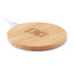 Caricatore wireless rotondo in bamboo colore legno