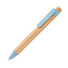Penna a sfera in bamboo e paglia di grano Mats colore blu