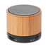 Speaker bluetooth rotondo in bamboo colore nero