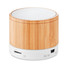 Speaker bluetooth rotondo in bamboo colore bianco