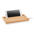 Caricatore wireless in bamboo con supporto telefono colore bianco