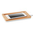 Caricatore wireless in bamboo con supporto telefono colore bianco