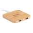 Caricatore wireless con hub USB colore legno