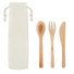 Set posate in bamboo con custodia colore beige