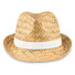 Cappello in paglia naturale con fascia colorata colore bianco