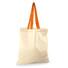 Shopper in cotone naturale e manici colorati