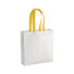 Shopper bianca in TNT con manici colorati  colore giallo