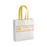 Shopper bianca in TNT con manici colorati  colore giallo