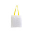 Shopper in poliestere bianca con manici colorati colore giallo