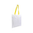 Shopper in poliestere bianca con manici colorati colore giallo