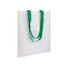 Shopper in poliestere bianca con manici colorati colore verde