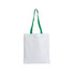 Shopper in poliestere bianca con manici colorati colore verde