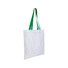 Shopper in poliestere bianca con manici colorati colore verde