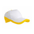 Cappellino in cotone base bianca e bordi colorati colore giallo