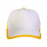 Cappellino in cotone base bianca e bordi colorati colore giallo
