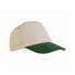 Cappellino in cotone naturale con visiera colorata colore verde